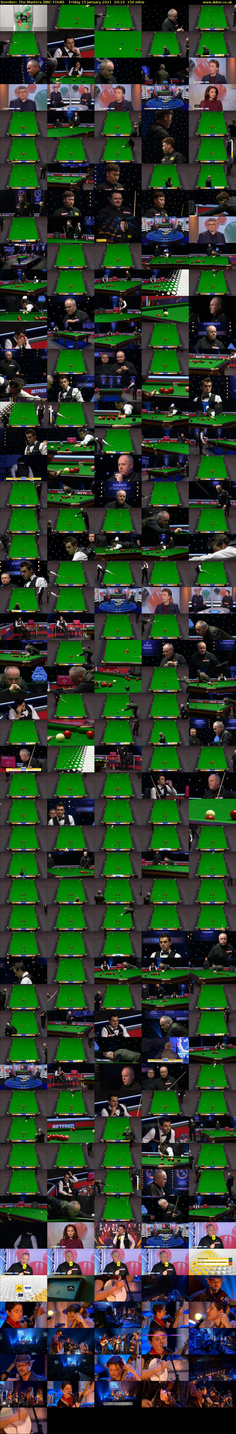 Snooker: The Masters (BBC FOUR) Friday 15 January 2021 20:10 - 22:40