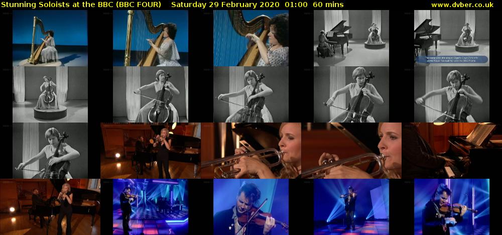 Stunning Soloists at the BBC (BBC FOUR) Saturday 29 February 2020 01:00 - 02:00