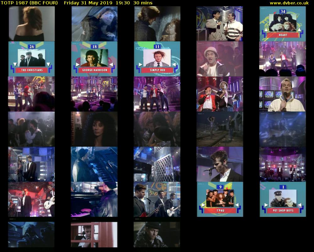 TOTP 1987 (BBC FOUR) Friday 31 May 2019 19:30 - 20:00