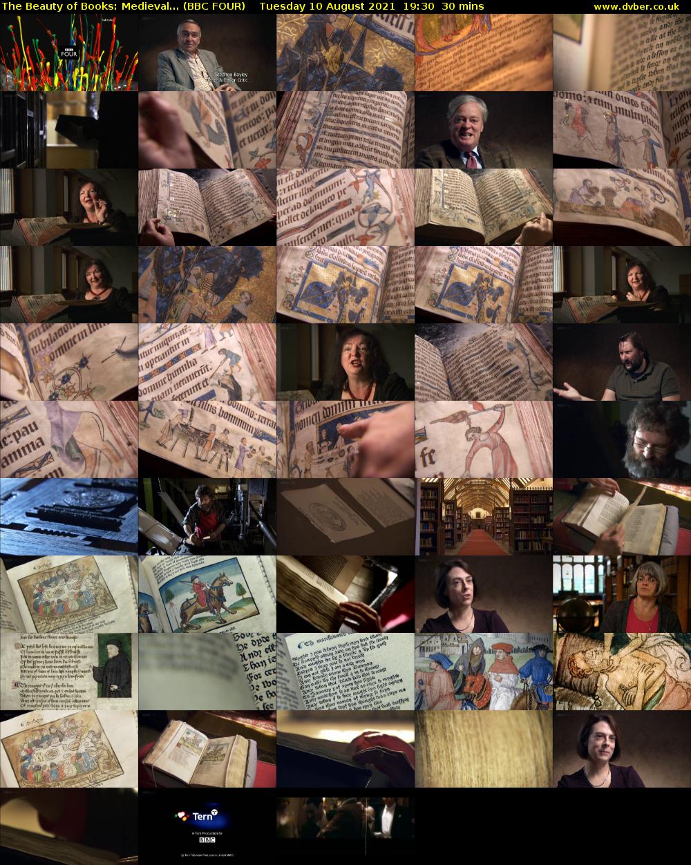 The Beauty of Books: Medieval... (BBC FOUR) Tuesday 10 August 2021 19:30 - 20:00