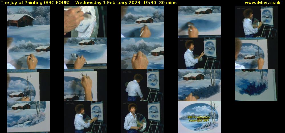 The Joy of Painting (BBC FOUR) Wednesday 1 February 2023 19:30 - 20:00