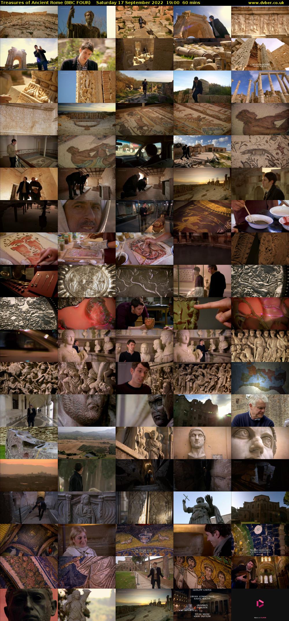 Treasures of Ancient Rome (BBC FOUR) Saturday 17 September 2022 19:00 - 20:00