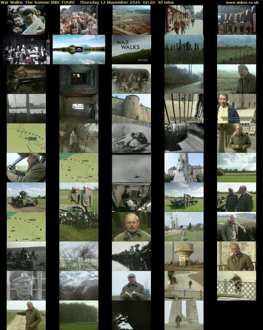 War Walks: The Somme (BBC FOUR) Thursday 12 November 2020 02:20 - 02:50