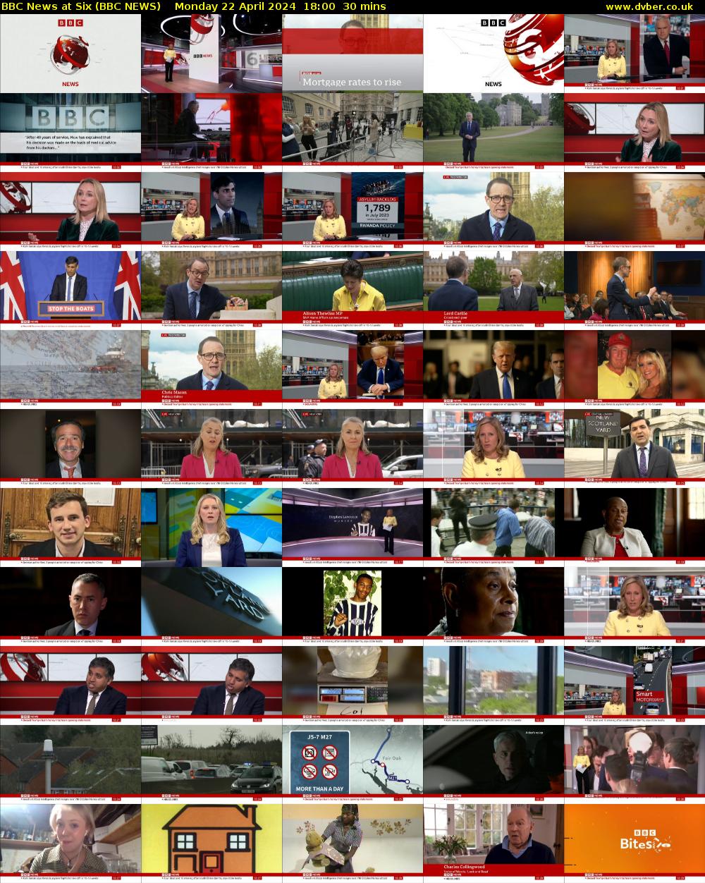 BBC News at Six (BBC NEWS) Monday 22 April 2024 18:00 - 18:30