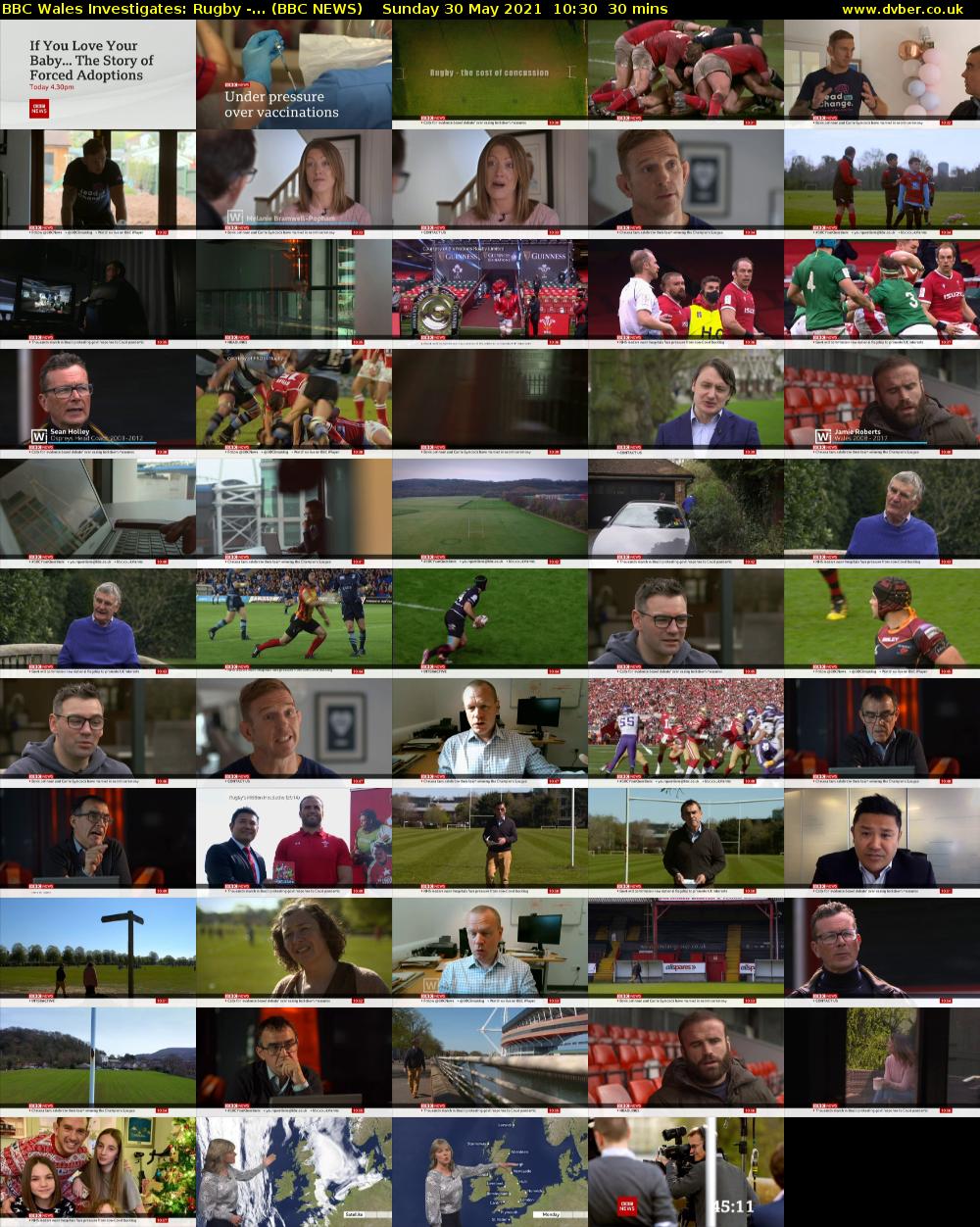BBC Wales Investigates: Rugby -... (BBC NEWS) Sunday 30 May 2021 10:30 - 11:00