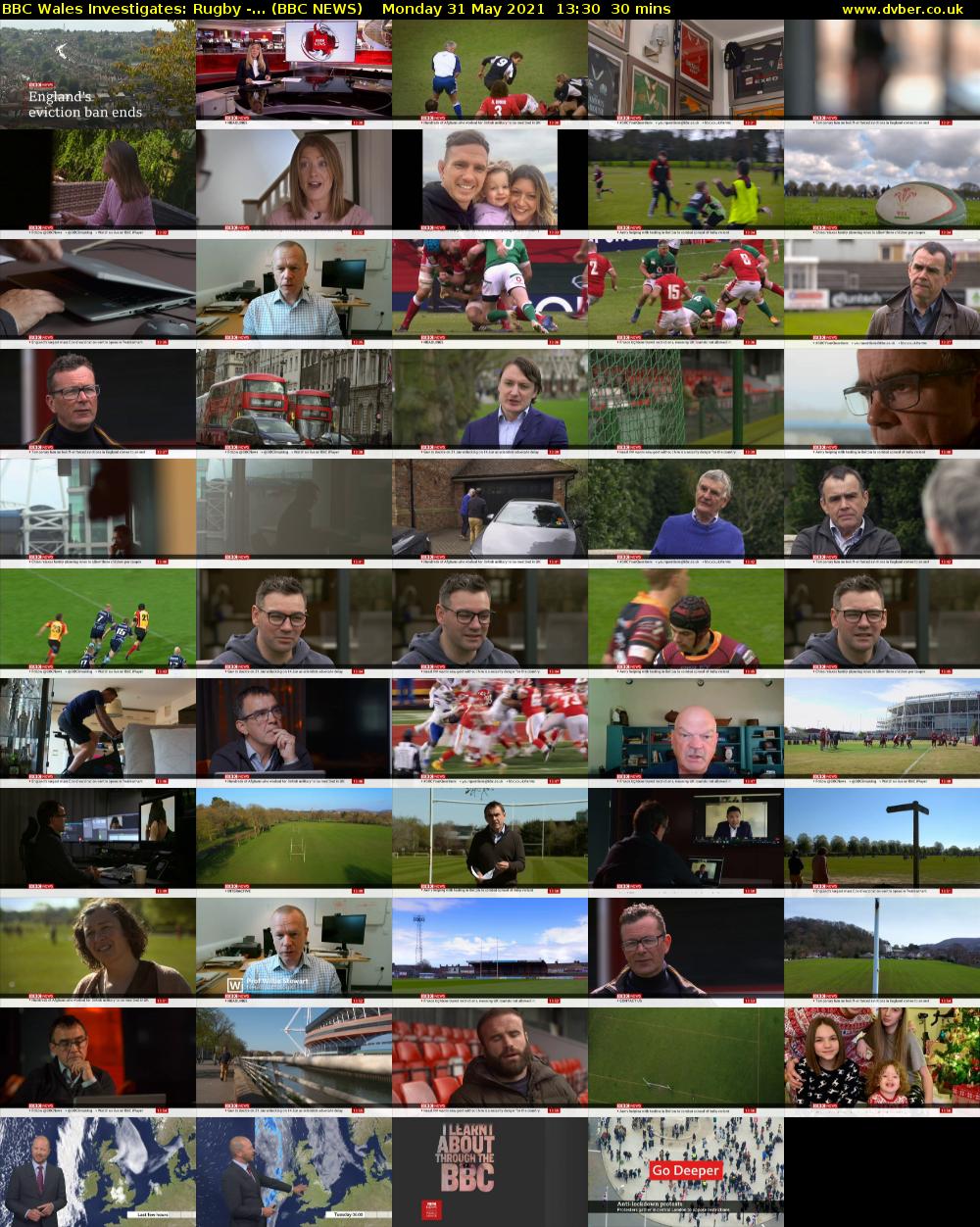 BBC Wales Investigates: Rugby -... (BBC NEWS) Monday 31 May 2021 13:30 - 14:00