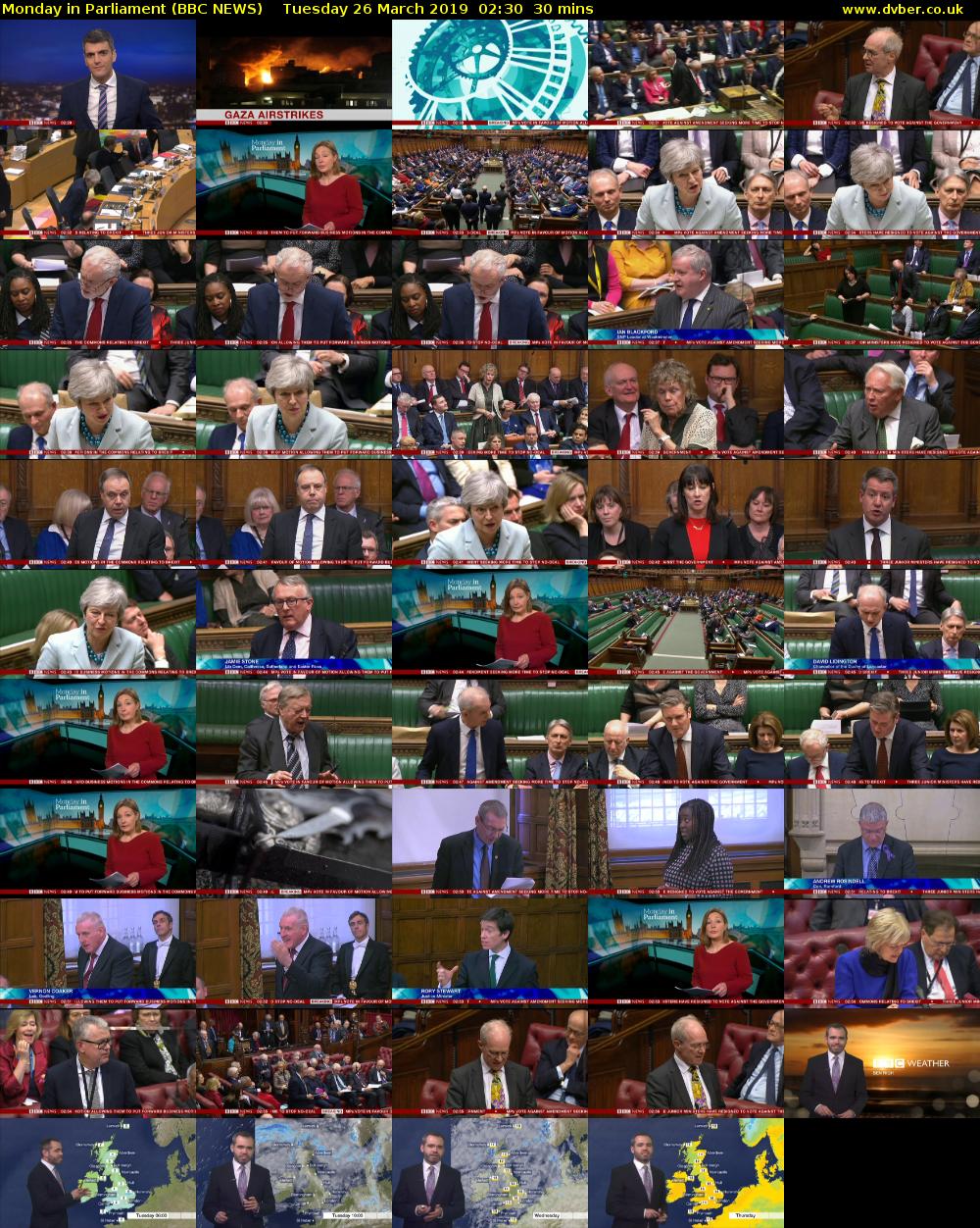 Monday in Parliament (BBC NEWS) Tuesday 26 March 2019 02:30 - 03:00