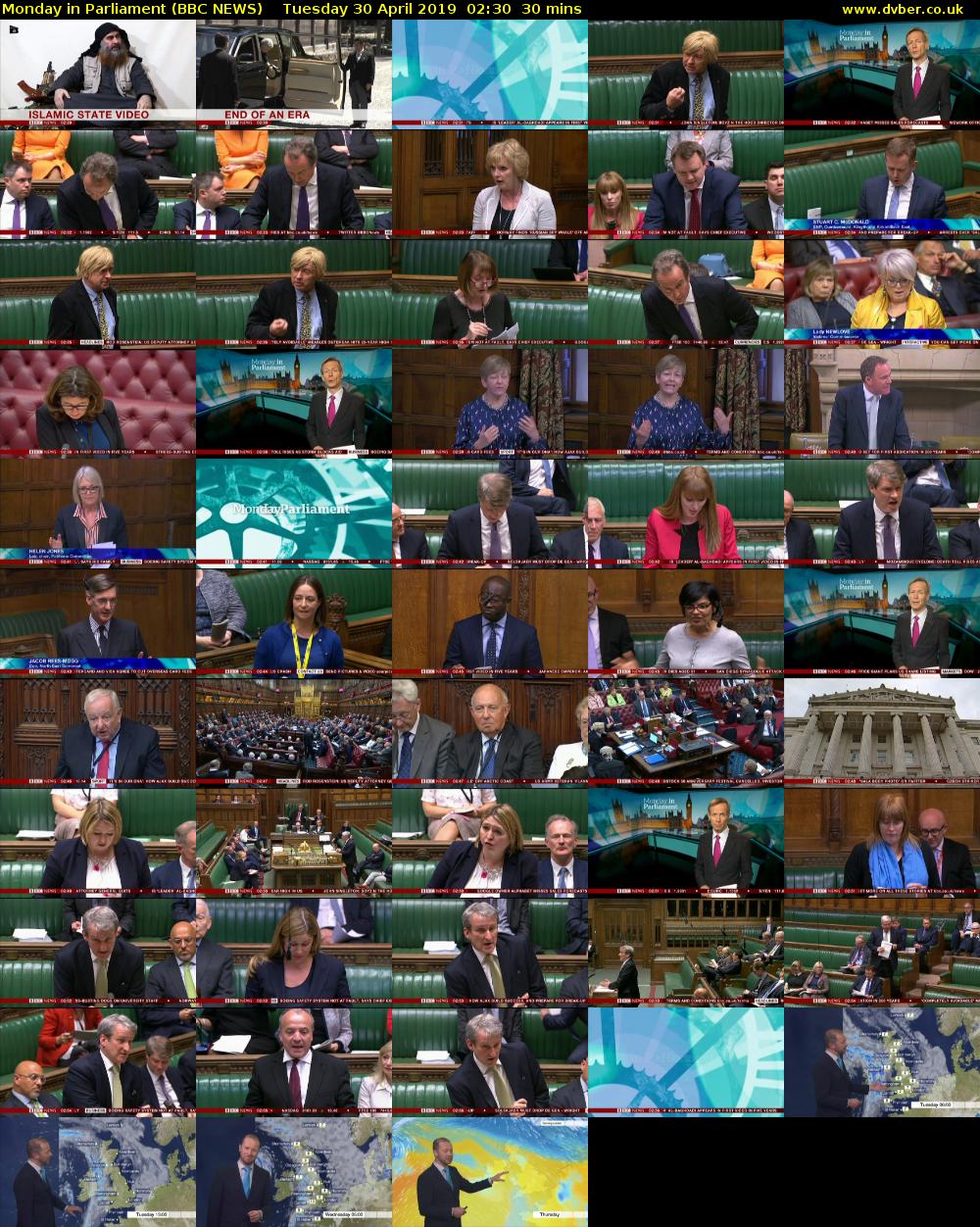 Monday in Parliament (BBC NEWS) Tuesday 30 April 2019 02:30 - 03:00