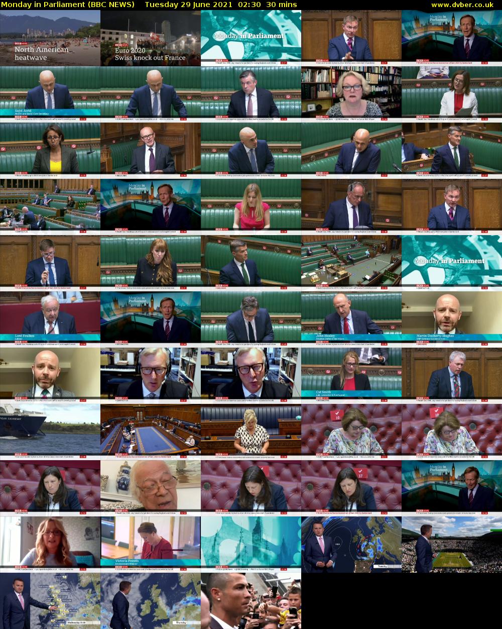 Monday in Parliament (BBC NEWS) Tuesday 29 June 2021 02:30 - 03:00