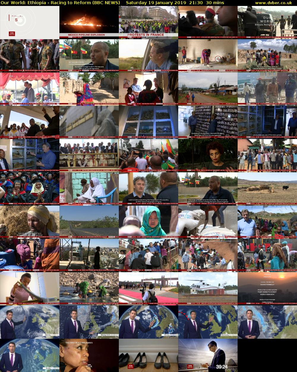 Our World: Ethiopia - Racing to Reform (BBC NEWS) Saturday 19 January 2019 21:30 - 22:00