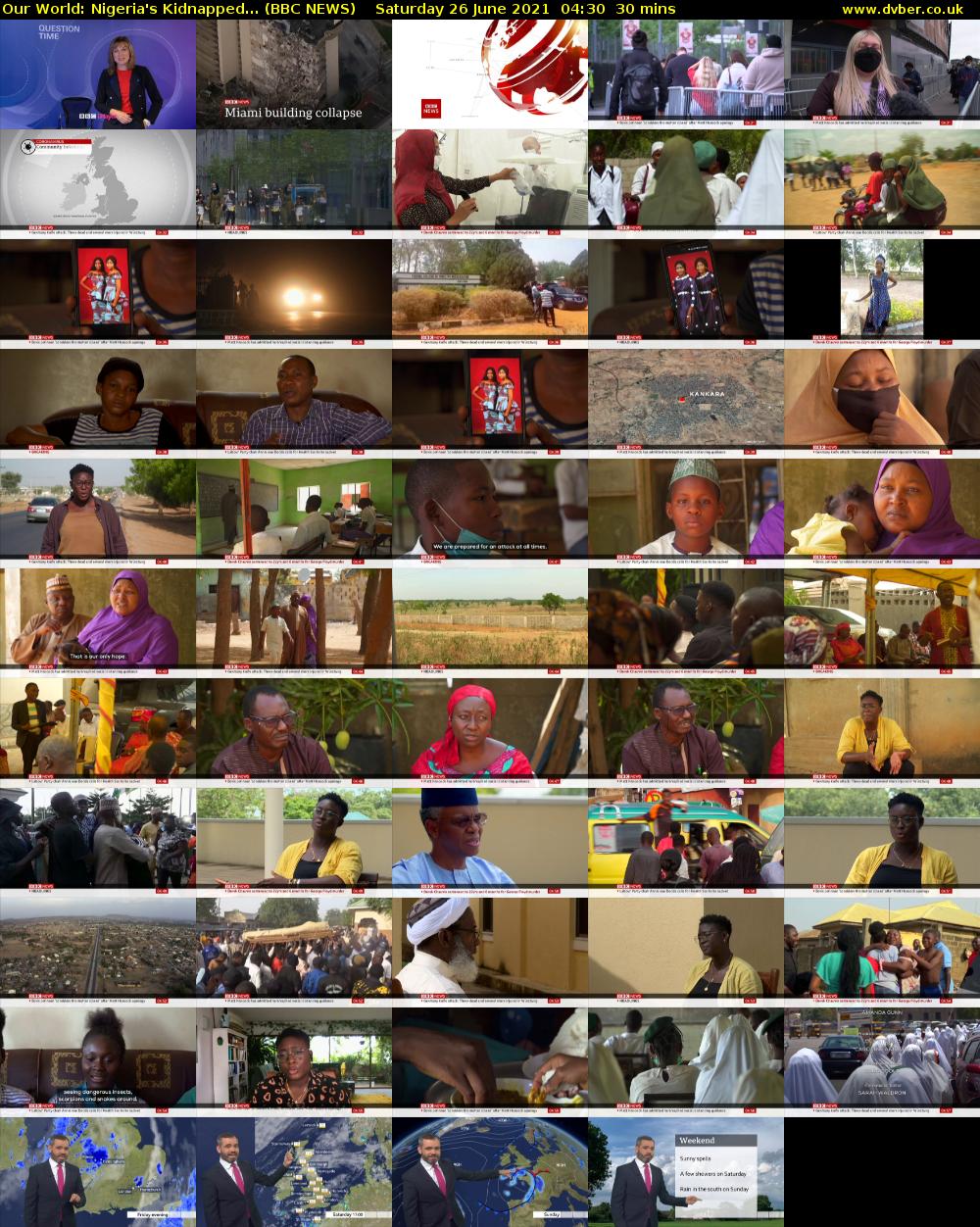 Our World: Nigeria's Kidnapped... (BBC NEWS) Saturday 26 June 2021 04:30 - 05:00