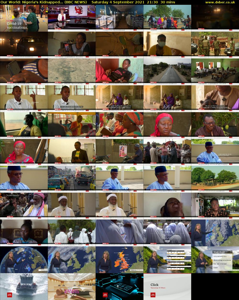 Our World: Nigeria's Kidnapped... (BBC NEWS) Saturday 4 September 2021 21:30 - 22:00