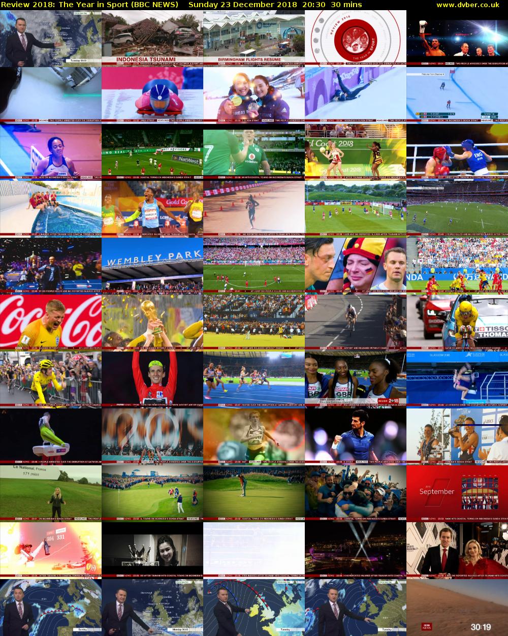 Review 2018: The Year in Sport (BBC NEWS) Sunday 23 December 2018 20:30 - 21:00