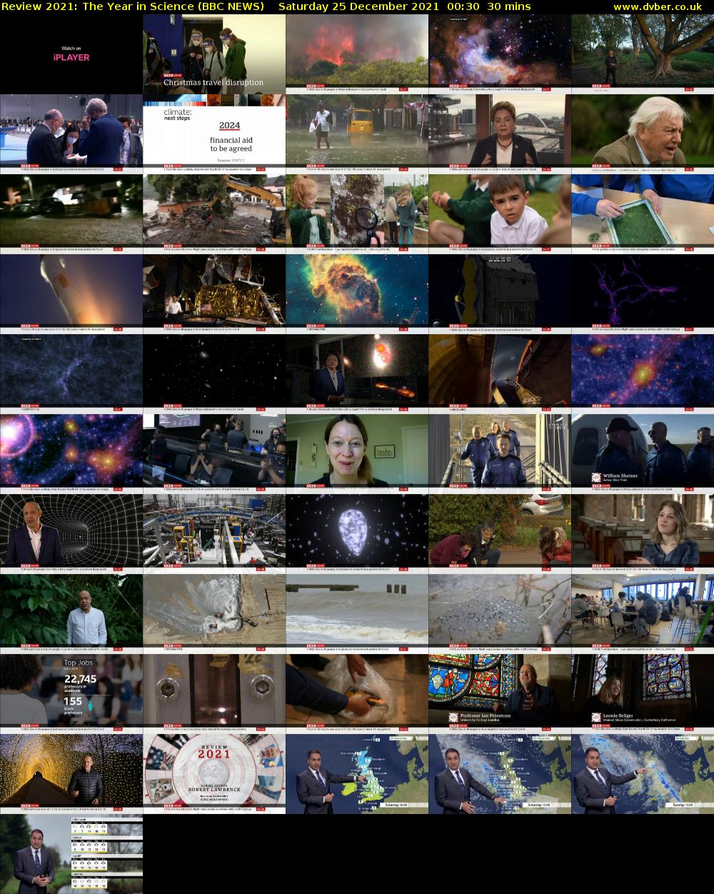 Review 2021: The Year in Science (BBC NEWS) Saturday 25 December 2021 00:30 - 01:00