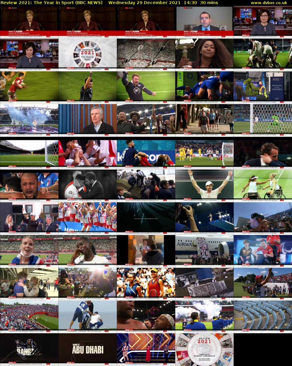 Review 2021: The Year in Sport (BBC NEWS) Wednesday 29 December 2021 14:30 - 15:00