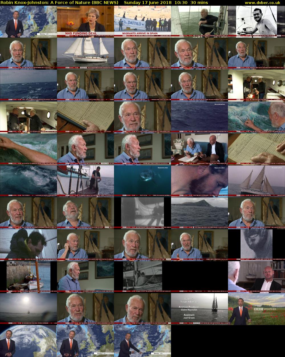 Robin Knox-Johnston: A Force of Nature (BBC NEWS) Sunday 17 June 2018 10:30 - 11:00