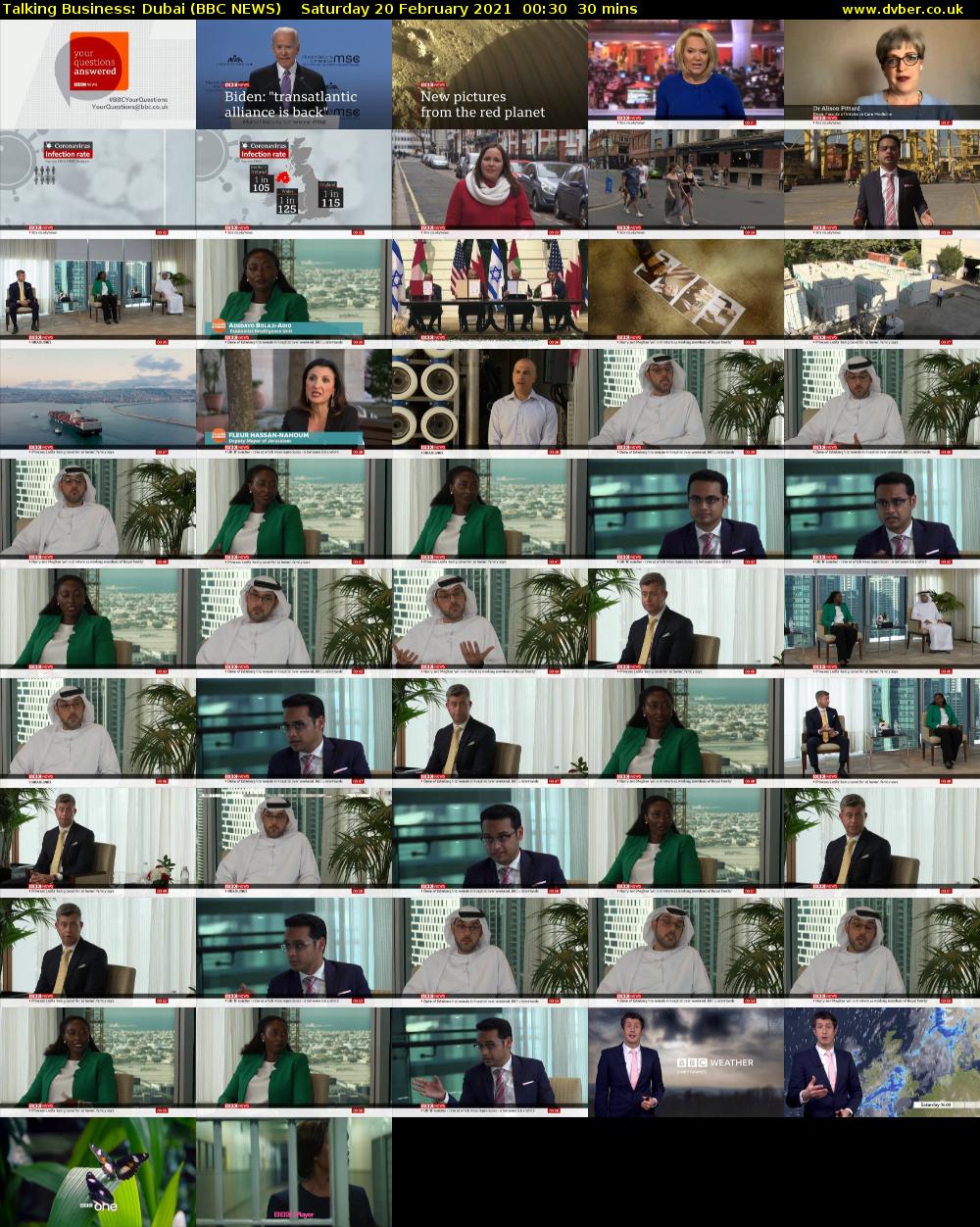 Talking Business: Dubai (BBC NEWS) Saturday 20 February 2021 00:30 - 01:00