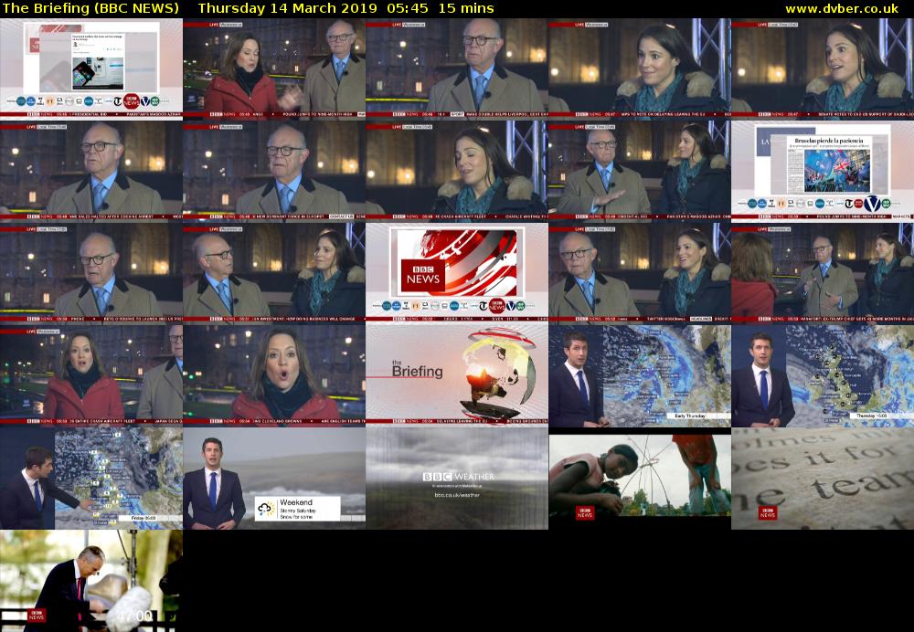 The Briefing (BBC NEWS) Thursday 14 March 2019 05:45 - 06:00