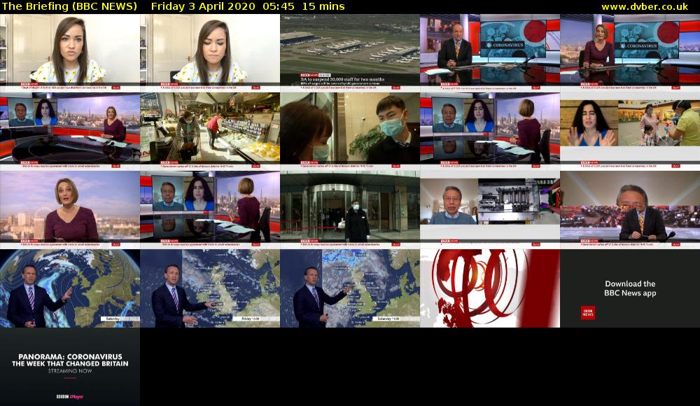 The Briefing (BBC NEWS) Friday 3 April 2020 05:45 - 06:00
