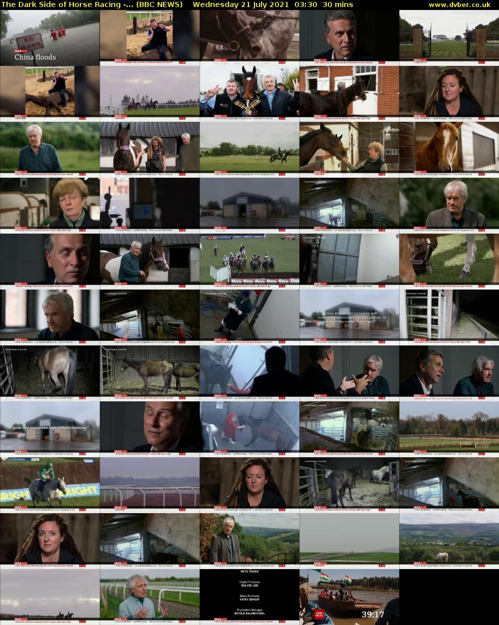 The Dark Side of Horse Racing -... (BBC NEWS) Wednesday 21 July 2021 03:30 - 04:00