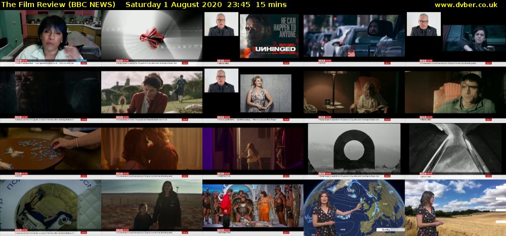 The Film Review (BBC NEWS) Saturday 1 August 2020 23:45 - 00:00