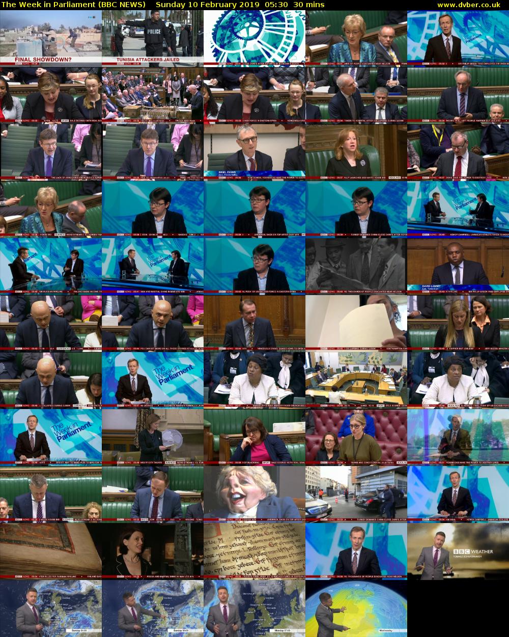 The Week in Parliament (BBC NEWS) Sunday 10 February 2019 05:30 - 06:00