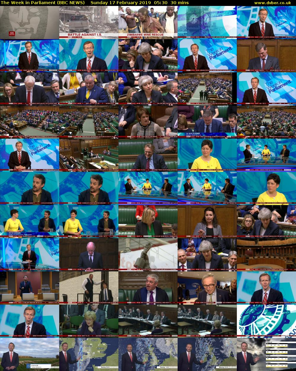 The Week in Parliament (BBC NEWS) Sunday 17 February 2019 05:30 - 06:00