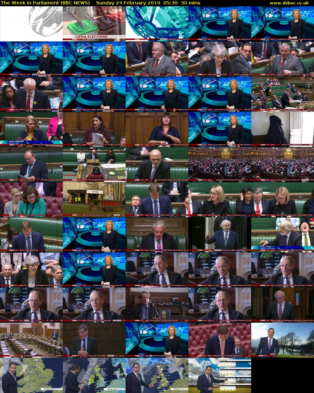 The Week in Parliament (BBC NEWS) Sunday 24 February 2019 05:30 - 06:00
