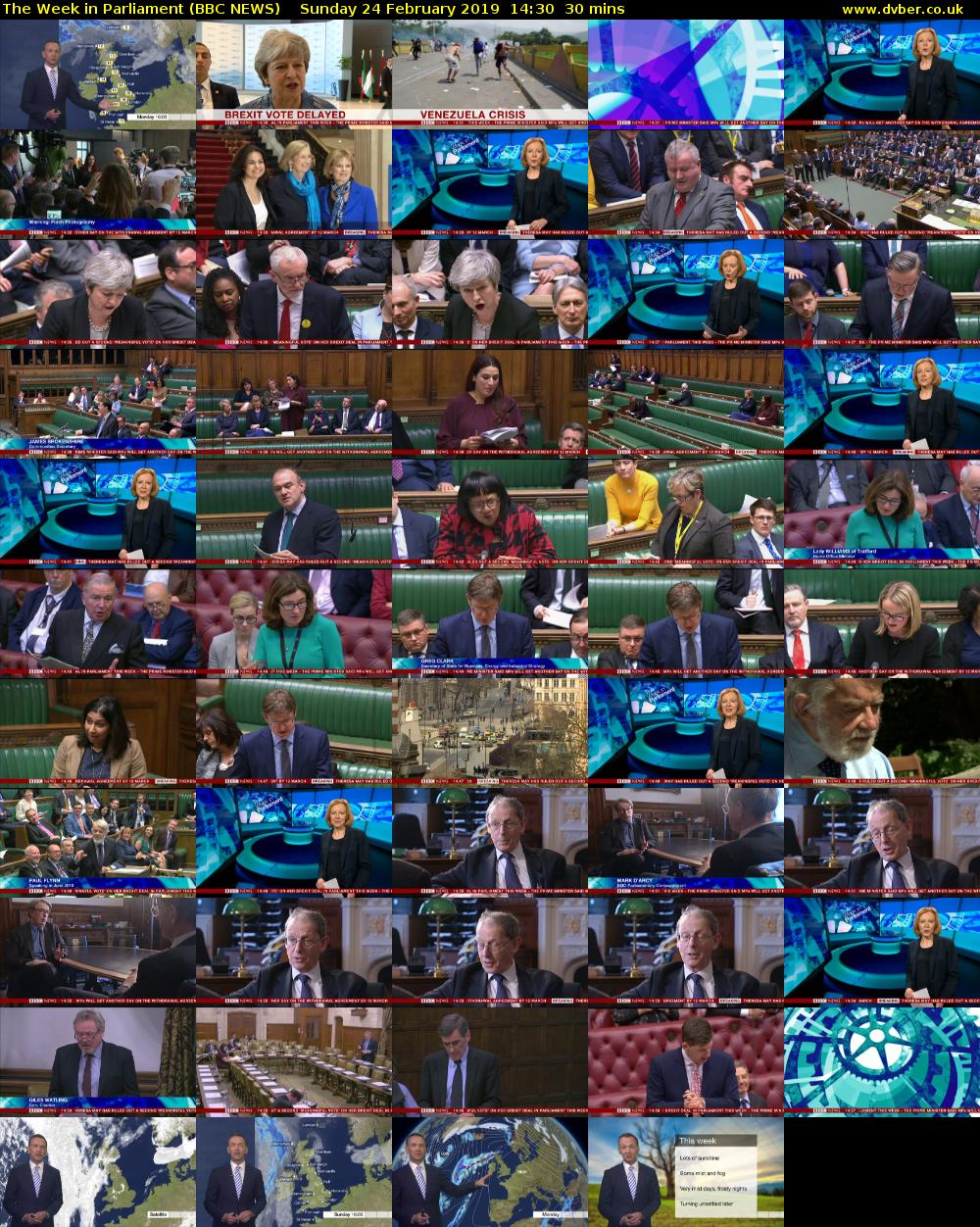 The Week in Parliament (BBC NEWS) Sunday 24 February 2019 14:30 - 15:00