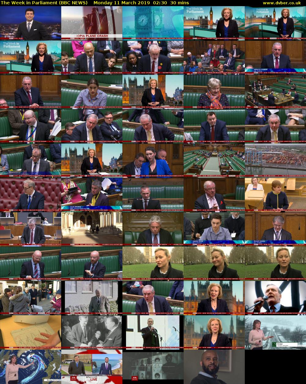 The Week in Parliament (BBC NEWS) Monday 11 March 2019 02:30 - 03:00