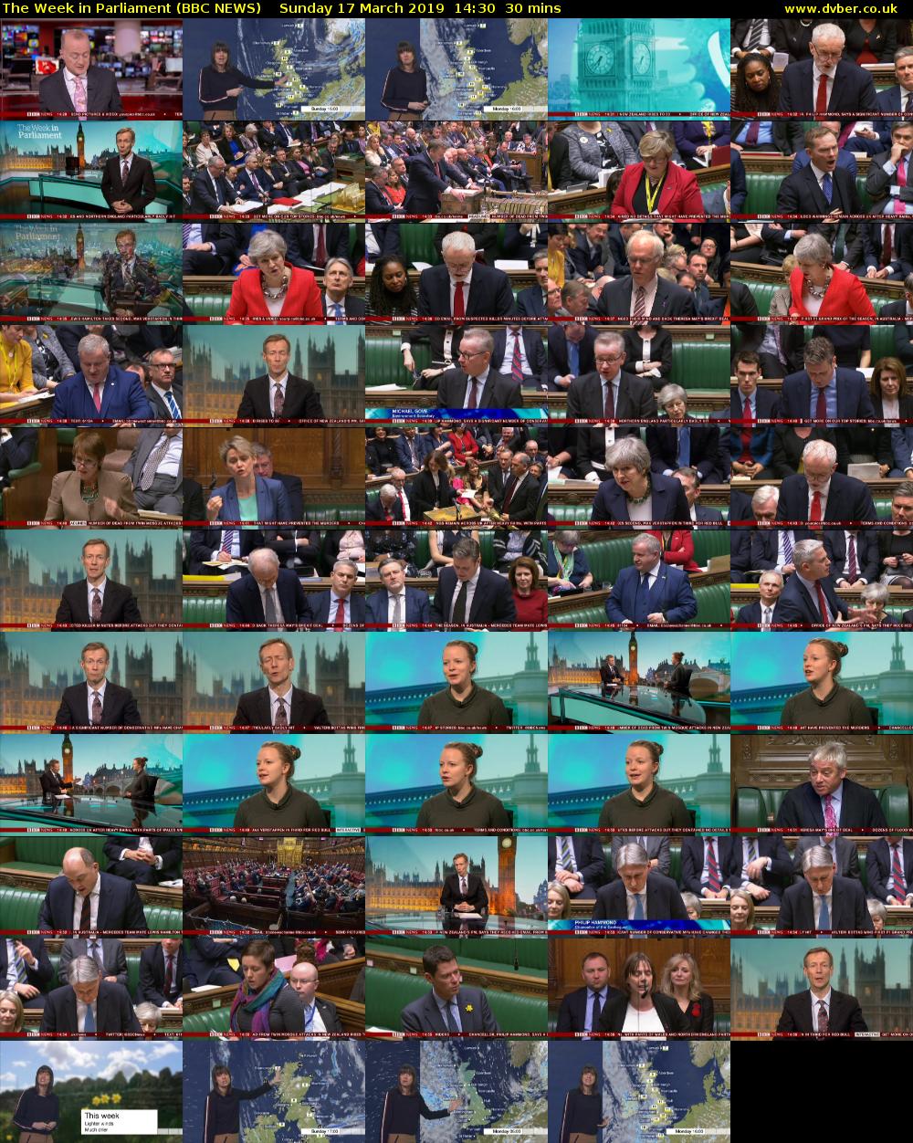 The Week in Parliament (BBC NEWS) Sunday 17 March 2019 14:30 - 15:00