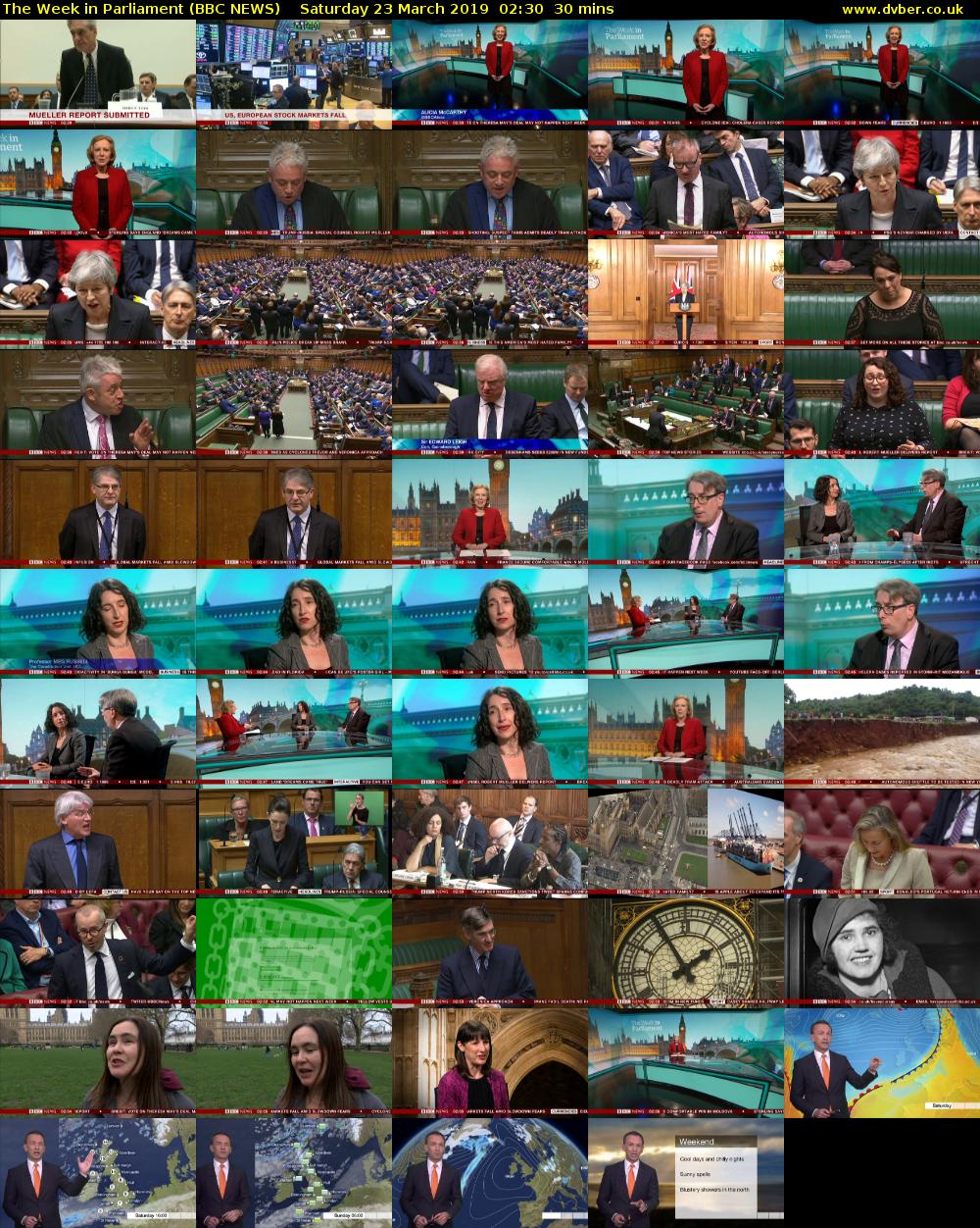 The Week in Parliament (BBC NEWS) Saturday 23 March 2019 02:30 - 03:00