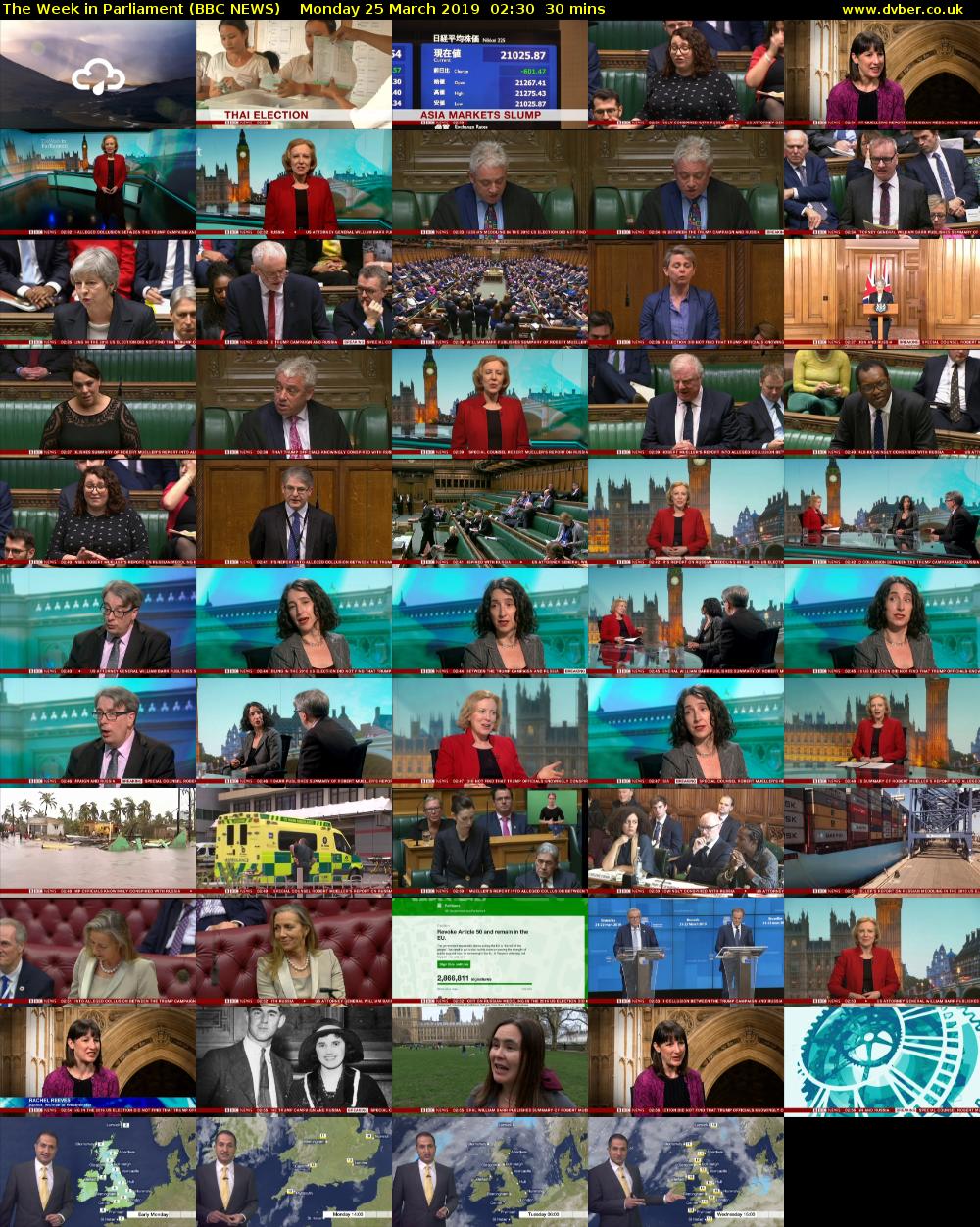 The Week in Parliament (BBC NEWS) Monday 25 March 2019 02:30 - 03:00