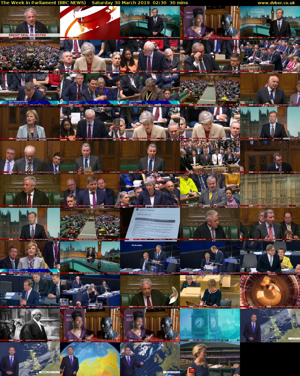 The Week in Parliament (BBC NEWS) Saturday 30 March 2019 02:30 - 03:00