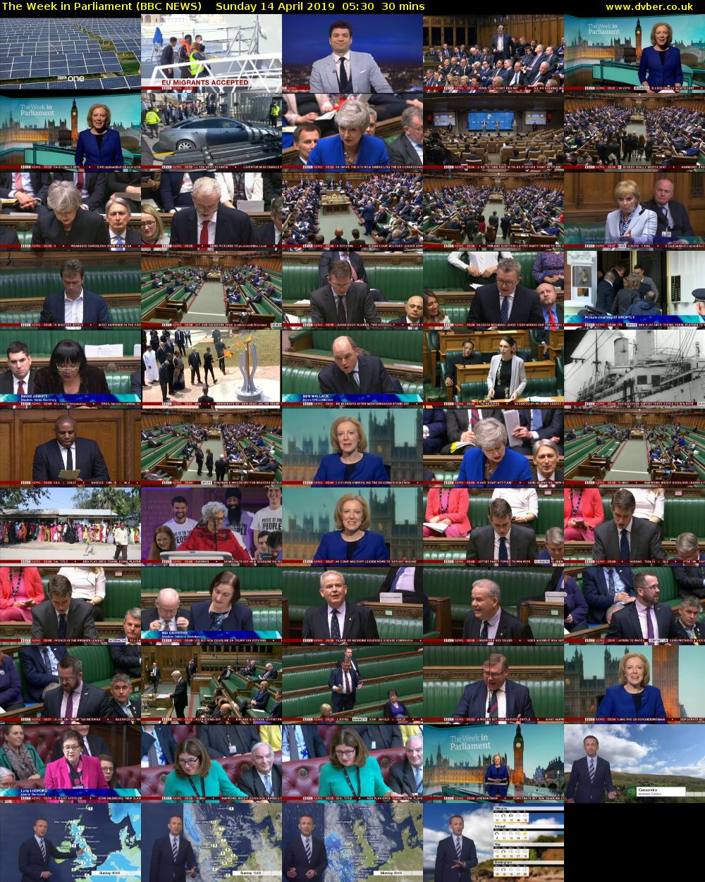 The Week in Parliament (BBC NEWS) Sunday 14 April 2019 05:30 - 06:00