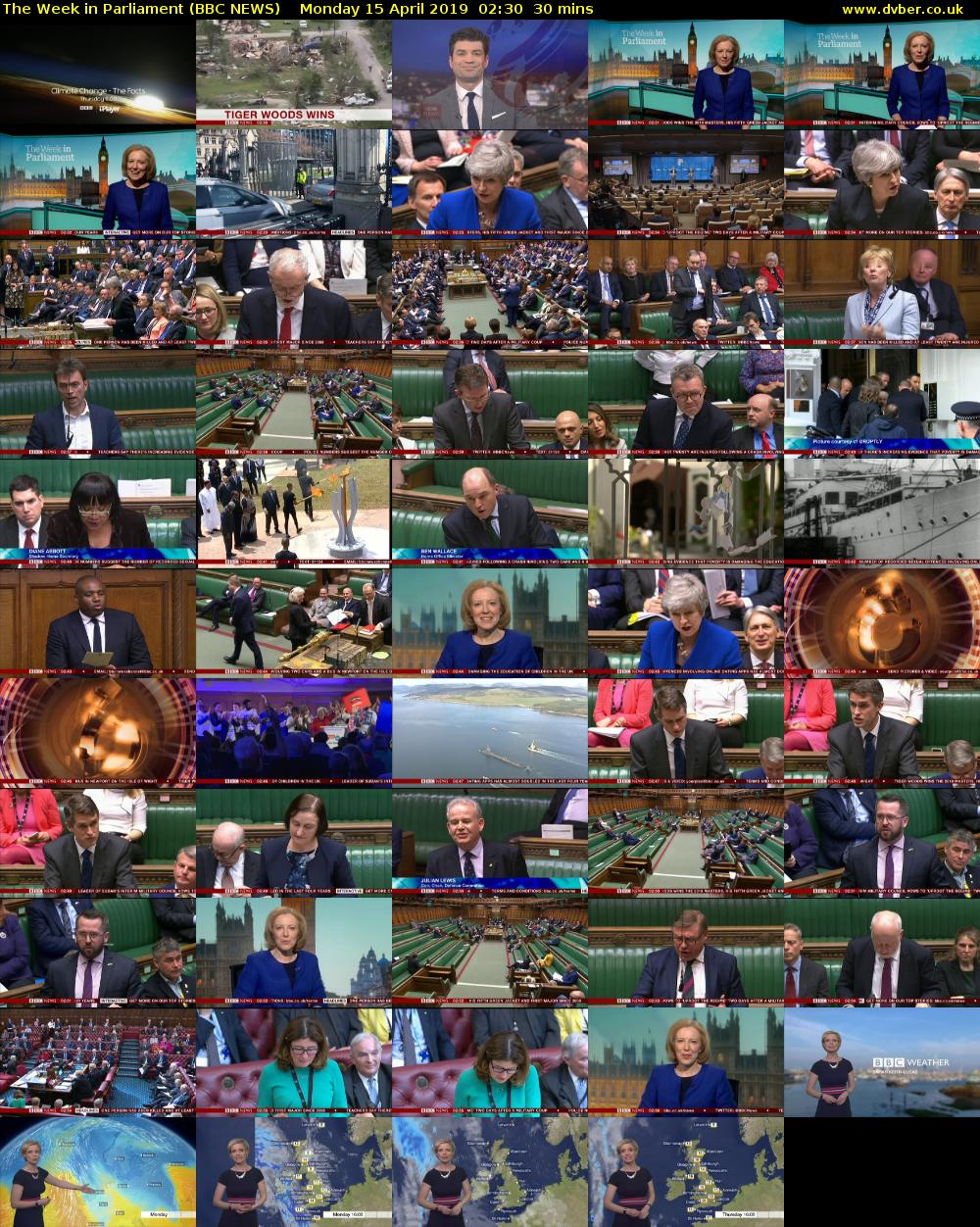 The Week in Parliament (BBC NEWS) Monday 15 April 2019 02:30 - 03:00