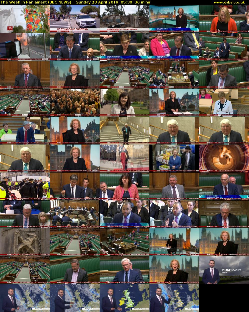 The Week in Parliament (BBC NEWS) Sunday 28 April 2019 05:30 - 06:00