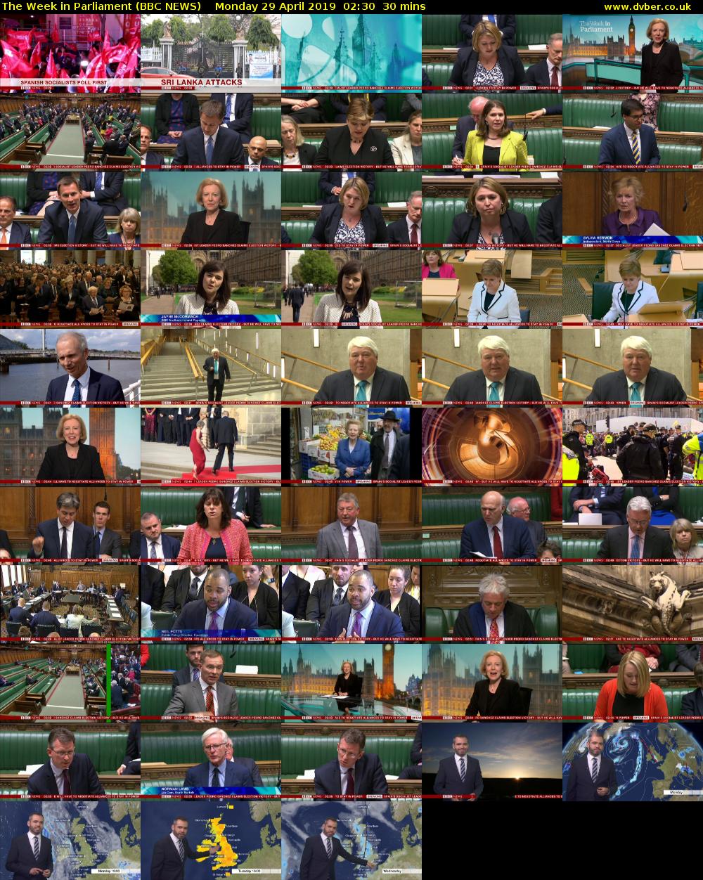 The Week in Parliament (BBC NEWS) Monday 29 April 2019 02:30 - 03:00