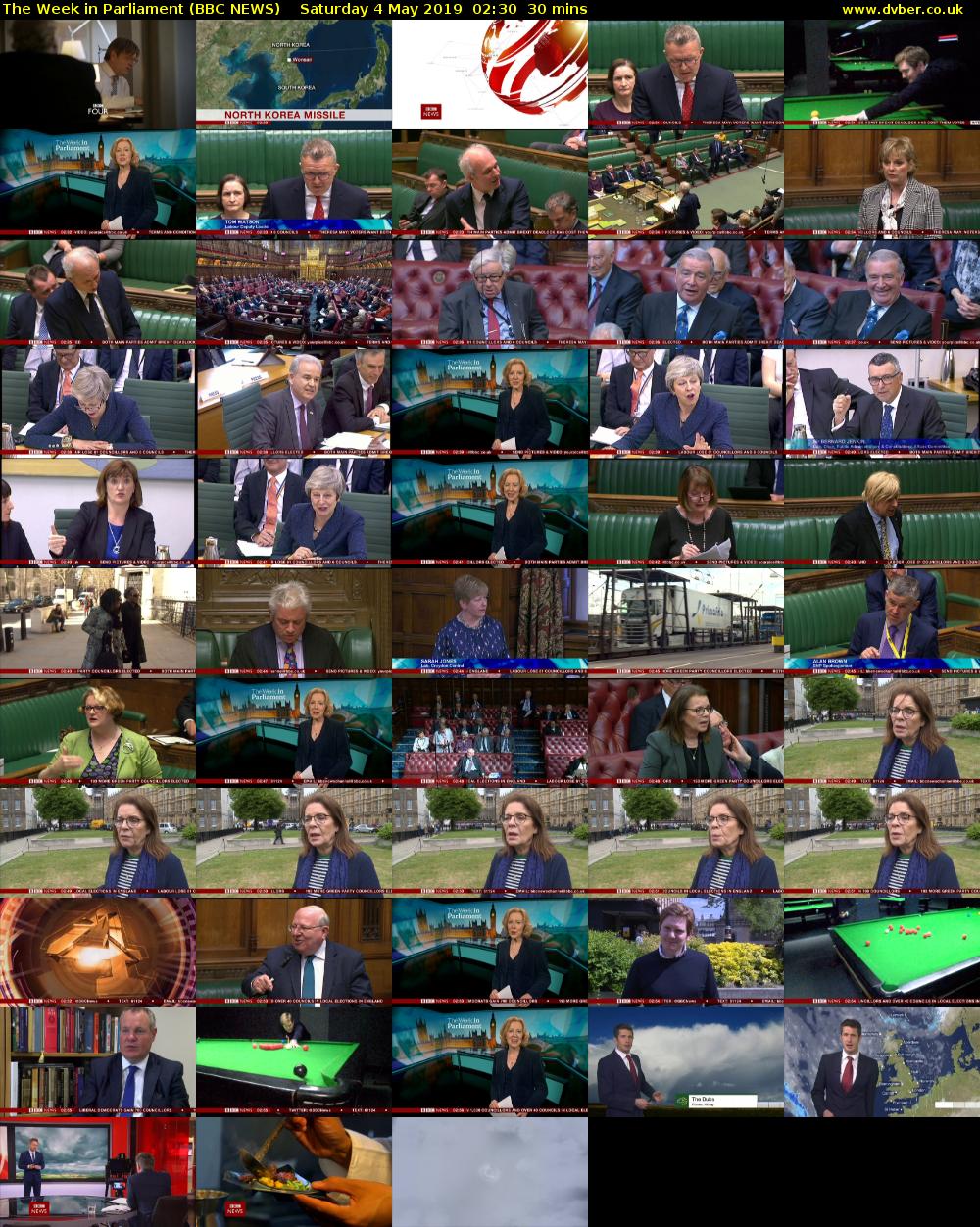 The Week in Parliament (BBC NEWS) Saturday 4 May 2019 02:30 - 03:00