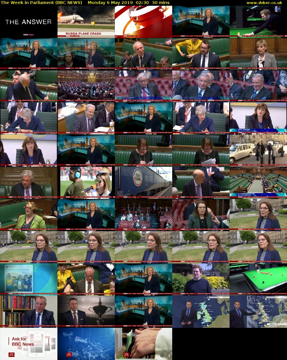 The Week in Parliament (BBC NEWS) Monday 6 May 2019 02:30 - 03:00
