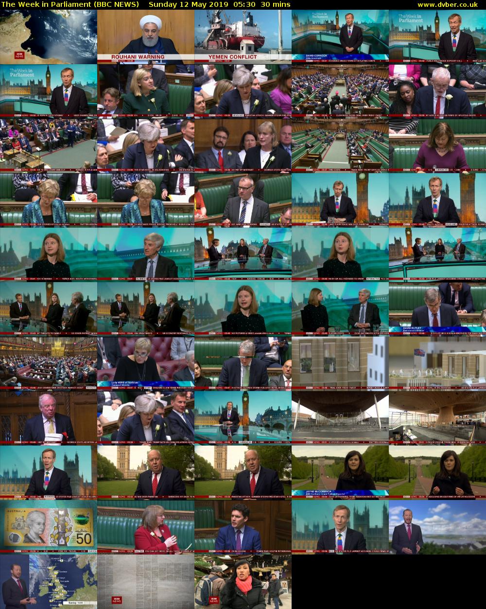 The Week in Parliament (BBC NEWS) Sunday 12 May 2019 05:30 - 06:00