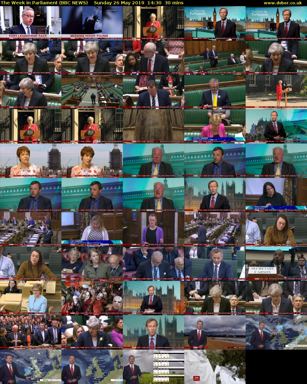 The Week in Parliament (BBC NEWS) Sunday 26 May 2019 14:30 - 15:00