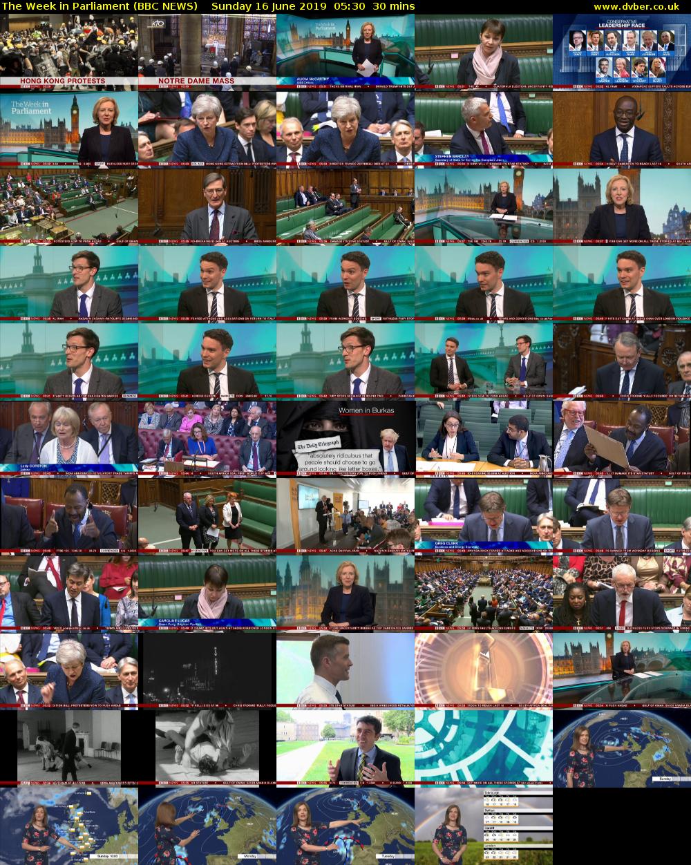 The Week in Parliament (BBC NEWS) Sunday 16 June 2019 05:30 - 06:00