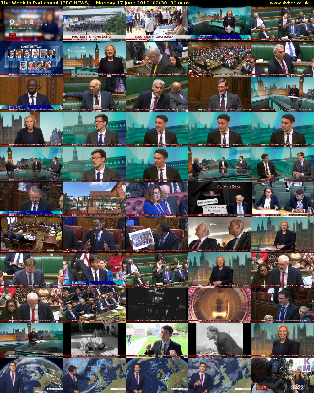 The Week in Parliament (BBC NEWS) Monday 17 June 2019 02:30 - 03:00