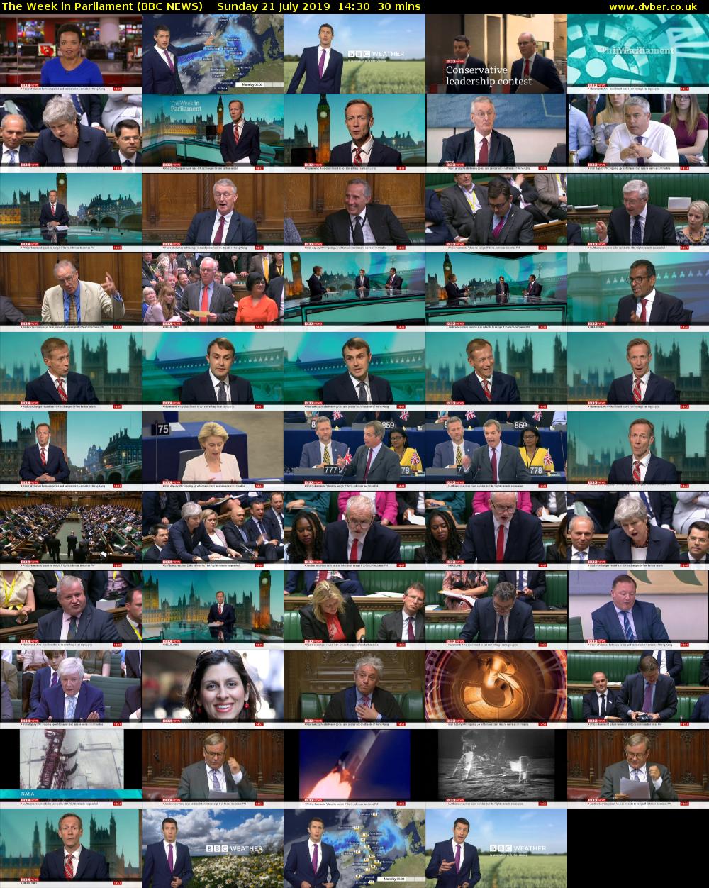 The Week in Parliament (BBC NEWS) Sunday 21 July 2019 14:30 - 15:00