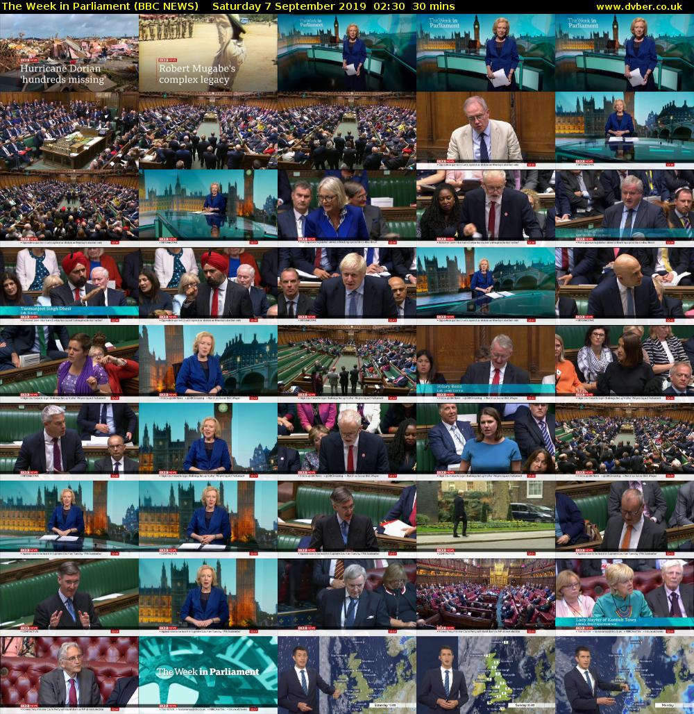 The Week in Parliament (BBC NEWS) Saturday 7 September 2019 02:30 - 03:00