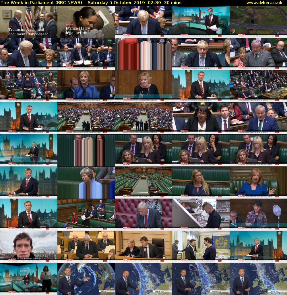 The Week in Parliament (BBC NEWS) Saturday 5 October 2019 02:30 - 03:00