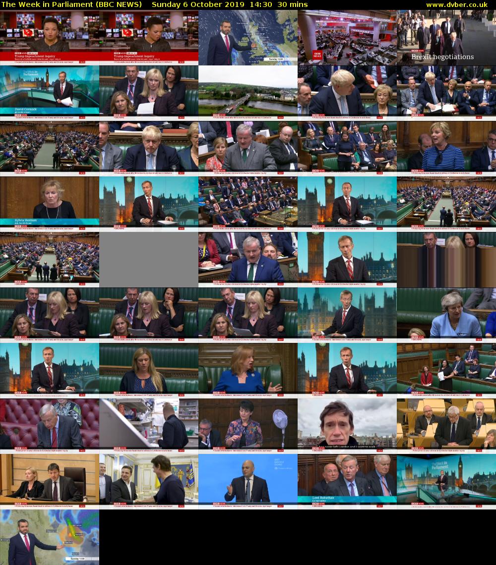 The Week in Parliament (BBC NEWS) Sunday 6 October 2019 14:30 - 15:00