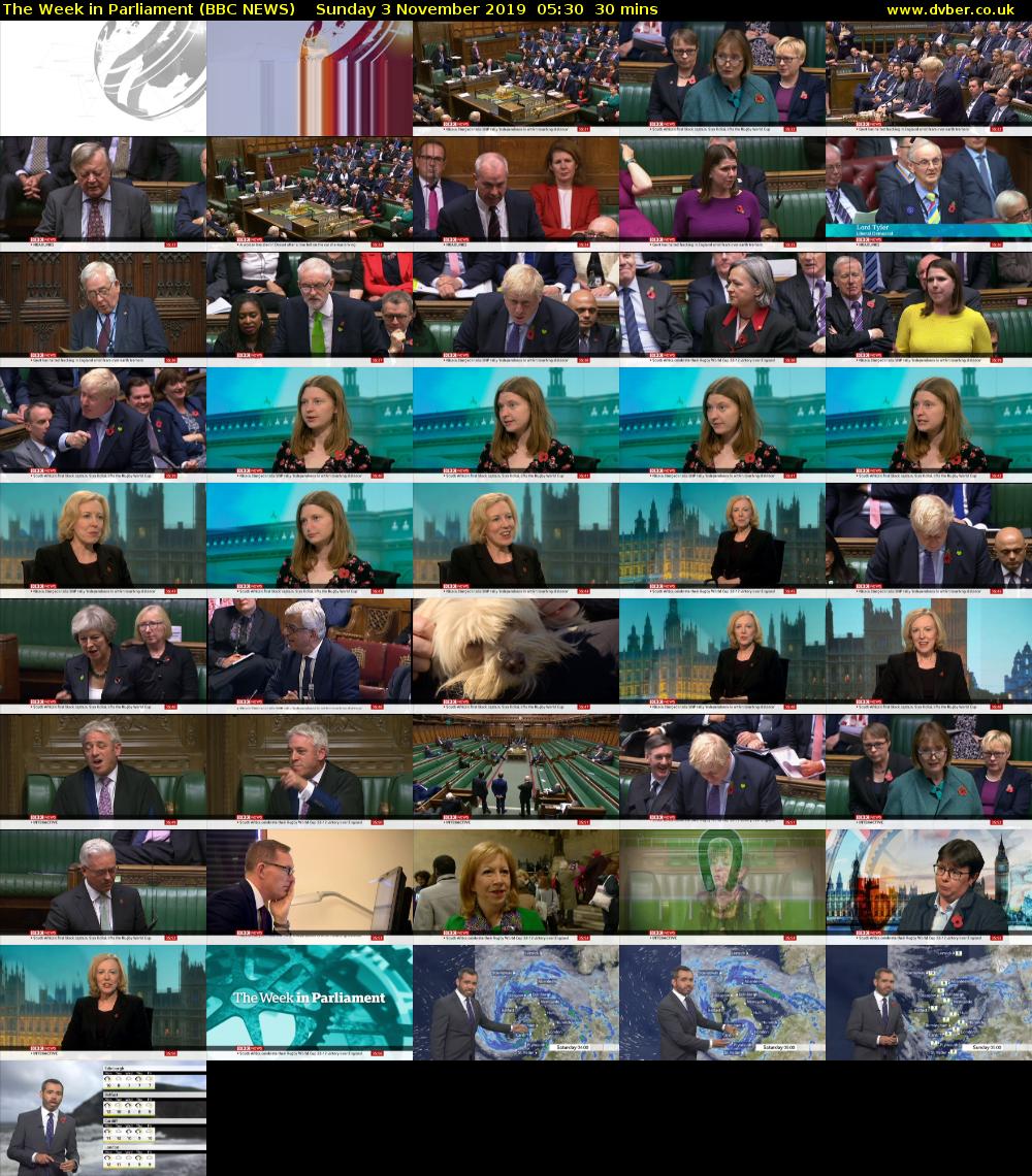 The Week in Parliament (BBC NEWS) Sunday 3 November 2019 05:30 - 06:00