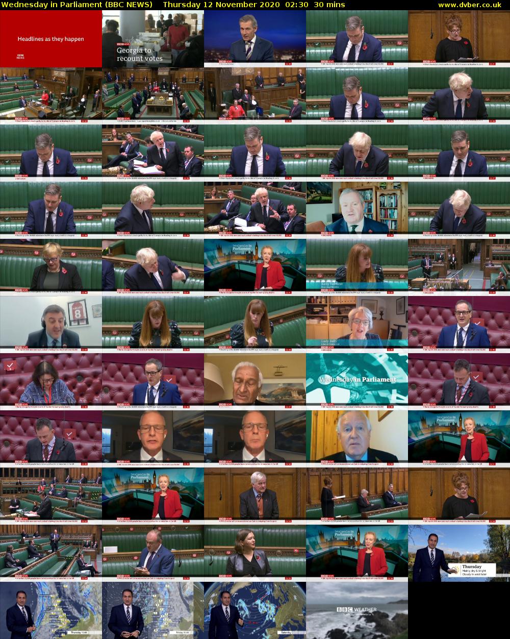 Wednesday in Parliament (BBC NEWS) Thursday 12 November 2020 02:30 - 03:00